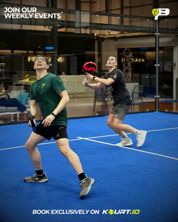 Two players at the net
